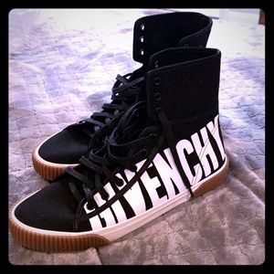 Givenchy Black Logo Boxing High-Top Sneakers 41.5